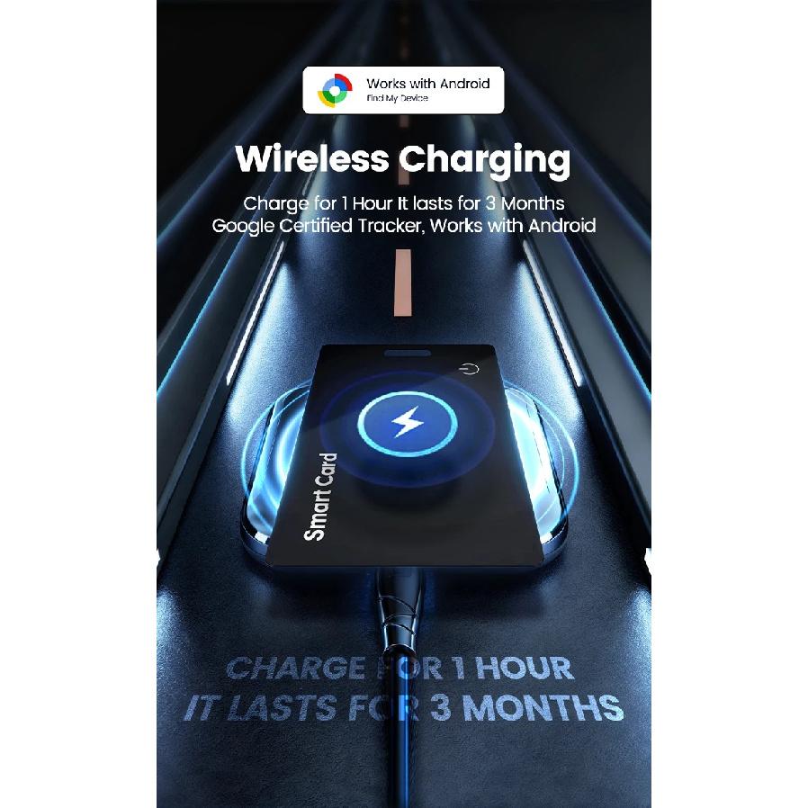 Ultra thin Global GPS Android Tracker Card wireless charging Waterproof Smart Wallet Tracker Card with Google Find My Device App