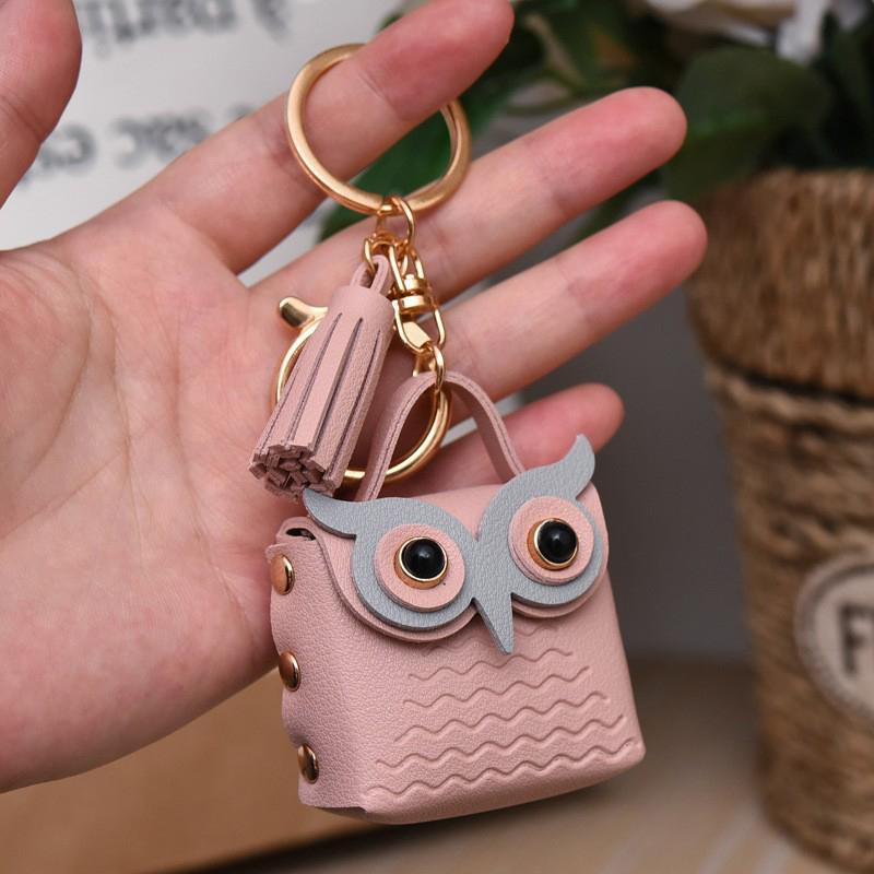 Cute Key Bag Owl Coin Purse Mini School Bag Car Key Chain Pendant Lady Wallet Leather Coin Purses Coin Purse Keychain