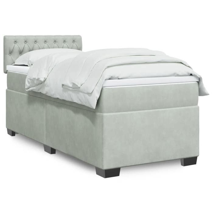 Maison Exclusive - Sommier à lattes de lit et matelas Gris clair 80x200 cm Velours