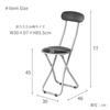 Fuji Boeki Pipe 30cm x 46cm x 77cm Synthetic Folding 88625 Chair, Chair, (W) (D) (H), Black, Leather, VPC, Chair, Slim,