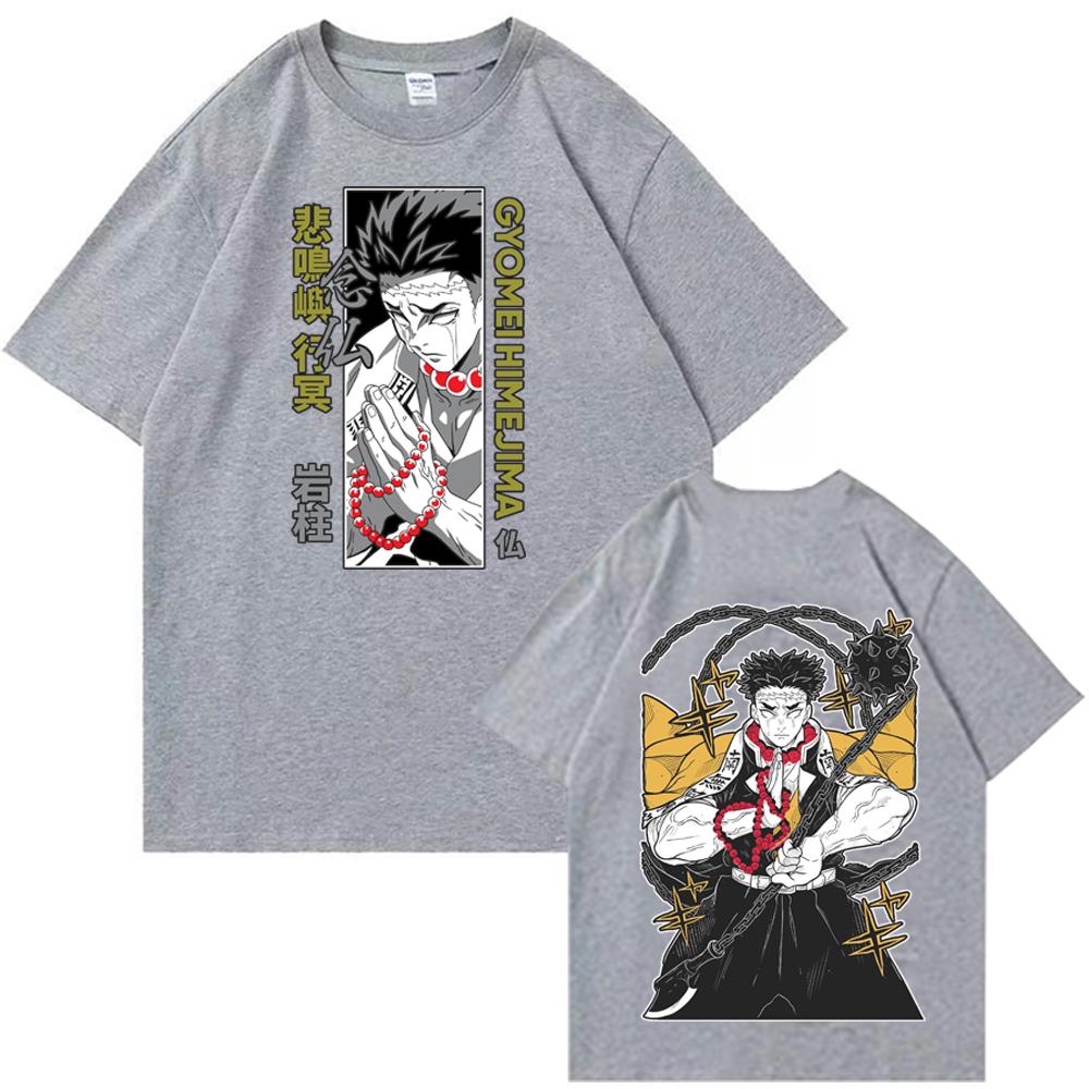 2025 Japannese Anime Demon Slayer Himejima Gyomei Y2k Vintage T-Shirts Women Summer Casual O-Neck Short Sleeve Unisex Shirts