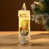 Weihnachts-LED-Flammenlose Kerze Weihnachts Schneemann Weihnachtsmann Rentier Flackernde Künstliche Stumpenkerzen für Feiertags-Heimdekoration