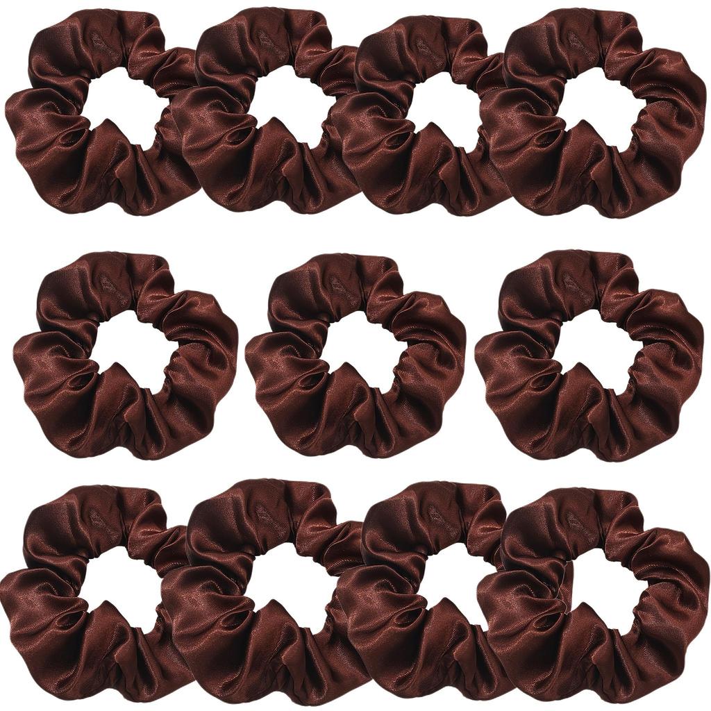 11 Pezzi Elastici per Capelli Eleganti in Raso Colore Profondo Vintage Facili Senza Cuciture