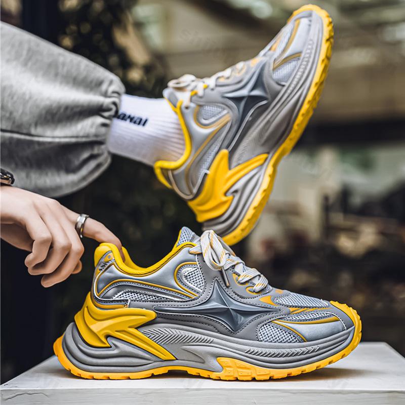 Fashion 2025 New Thick Sole Running Casual Shoes Anti Slip Outdoor Men's Shoes Mesh Breathable Retro Leisure Sport Trend Chunky sneakers