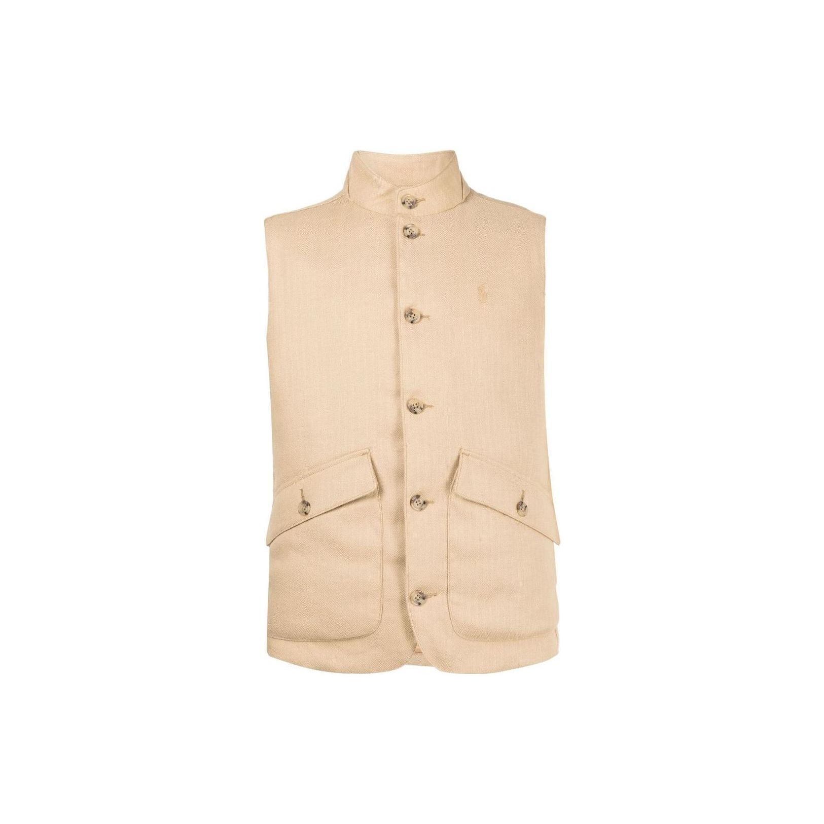 

Polo Ralph Lauren SS22 Kendal жилет с воротником-стойкой и карманами на пуговицах, мужские жилеты цвета хаки 710861989001MEDIUM L