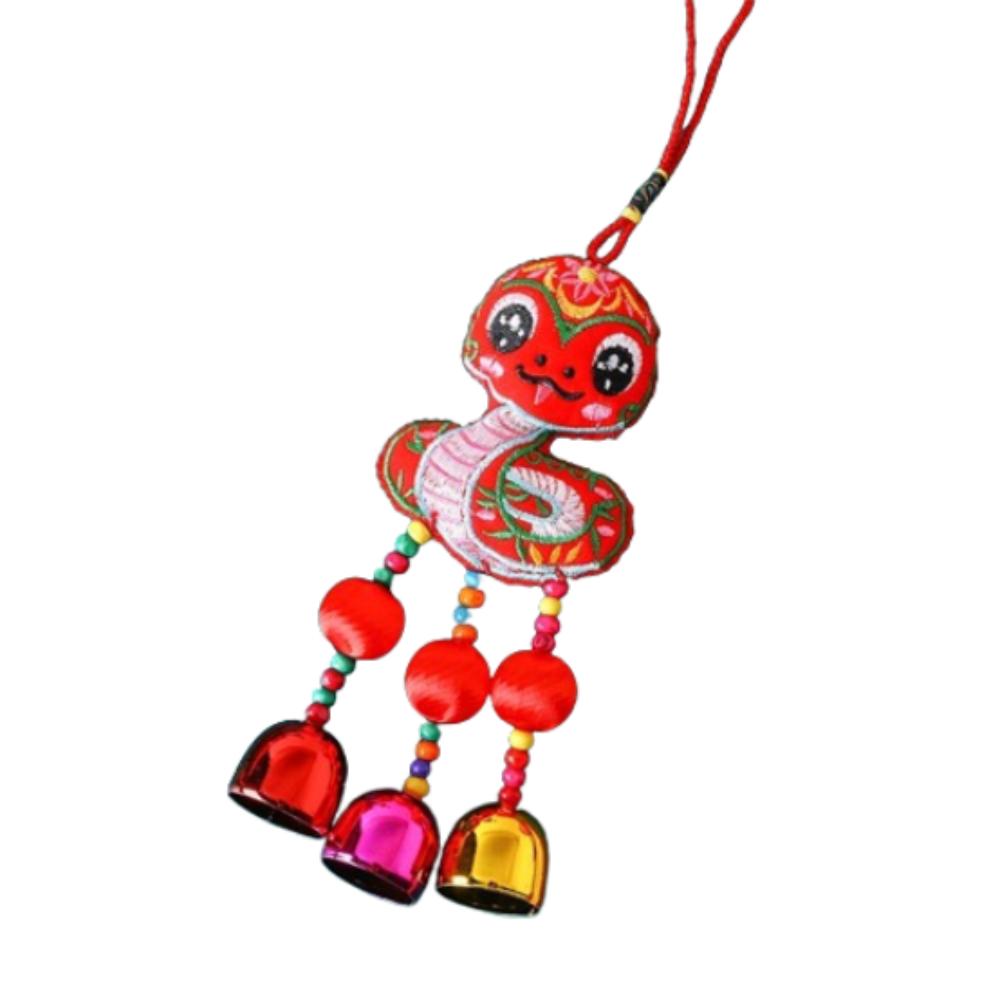 Traditional Embroidery Snake Wind Chimes Hanging New Year Pendants  New Year Decoration