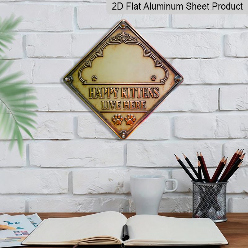 2D Flat - 1pc Metal Wall Decoration Gift Featuring A Kitten Theme, Perfect for Cat Decor Enthusiasts, and Is Suitable for Decorating Living Rooms