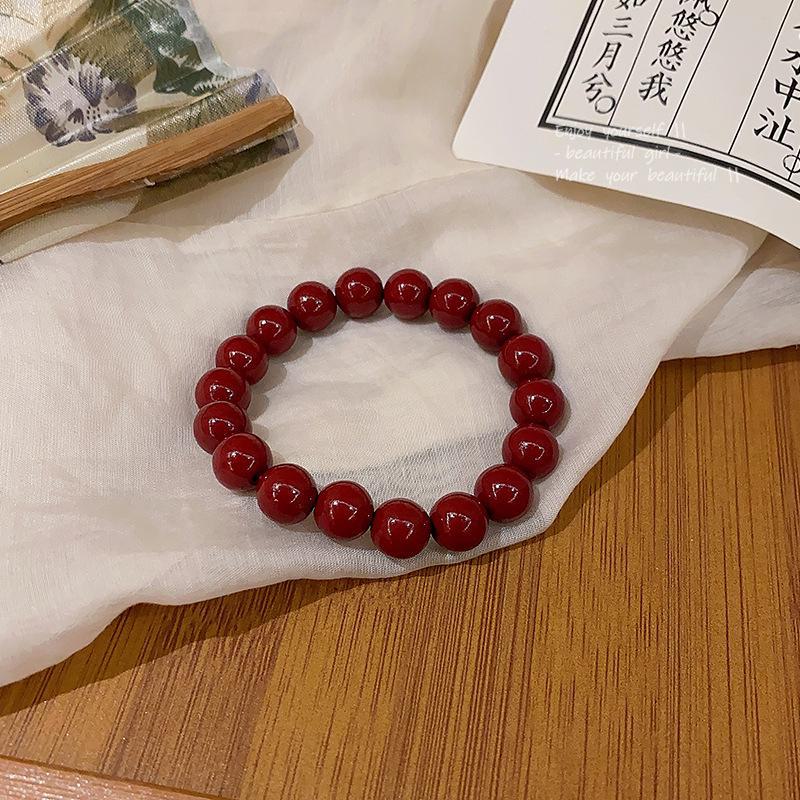 

Браслет Cinnabar Purple & Gold Emperor Red Sand: Буддийские бусины со знаком зодиака, подарок для нее, парные украшения на руку. 10mm красный