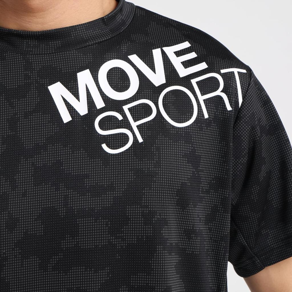 Move Sports Short Sleeve UV Training BK00 Men's T-Shirt, DESCENTE, Protection, Sweat-Wicking, Quick-Drying, Stretch, Shirt, (ST5SHTZ3MB)