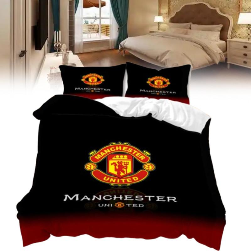 Pattern Digital Manchester Printed Duvet Cover Pillowcase Set Bedding Bedroom