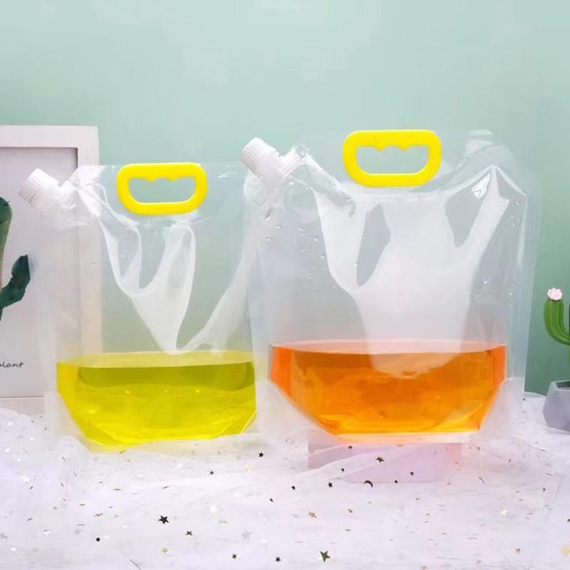 1Pc 1/1.5/2.5/5/10L Reusable Clear Drinking Bags Drinks Flasks Liquor Bag