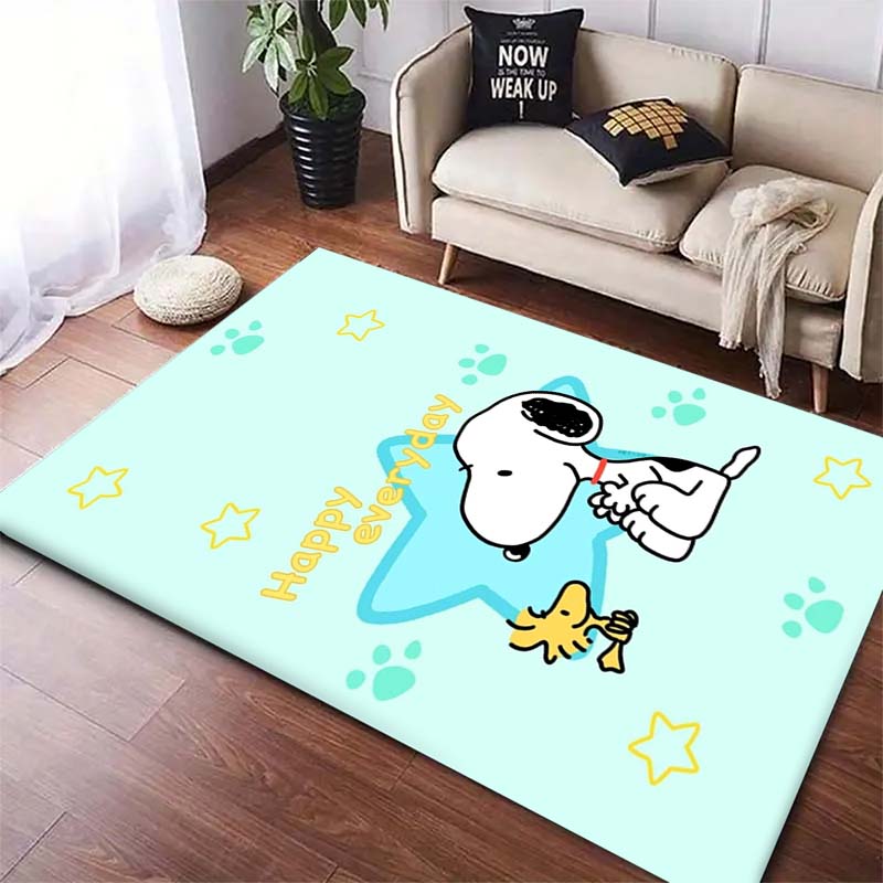 Snoopy Cartoon Print Rug Mat, Decorative Rug for Home, Bedroom, Bedside, Doormat, Bathroom Mat, Gift for Friends and Family.