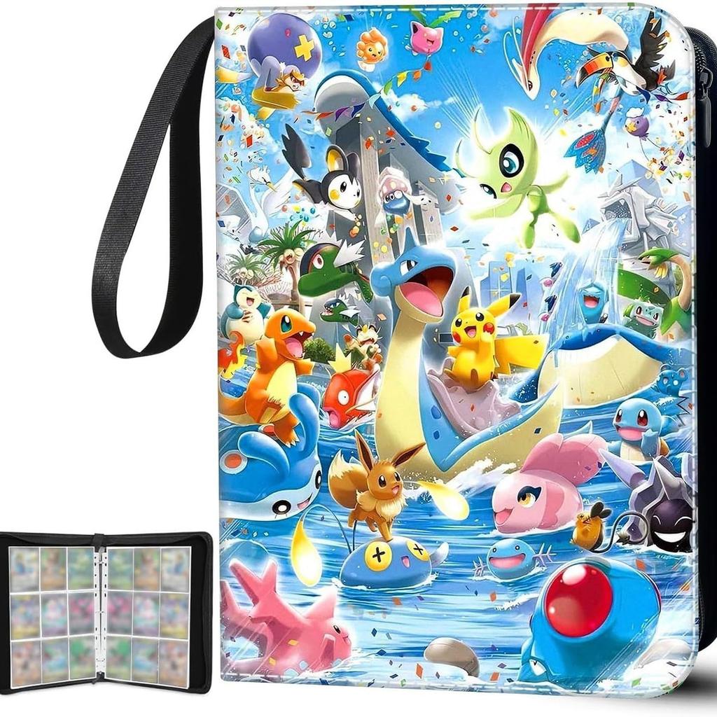 Album per Carte 4 Tasche 50 Pagine 400 Slot Raccoglitore Materiale PU Album da Collezione Buste Trasparenti