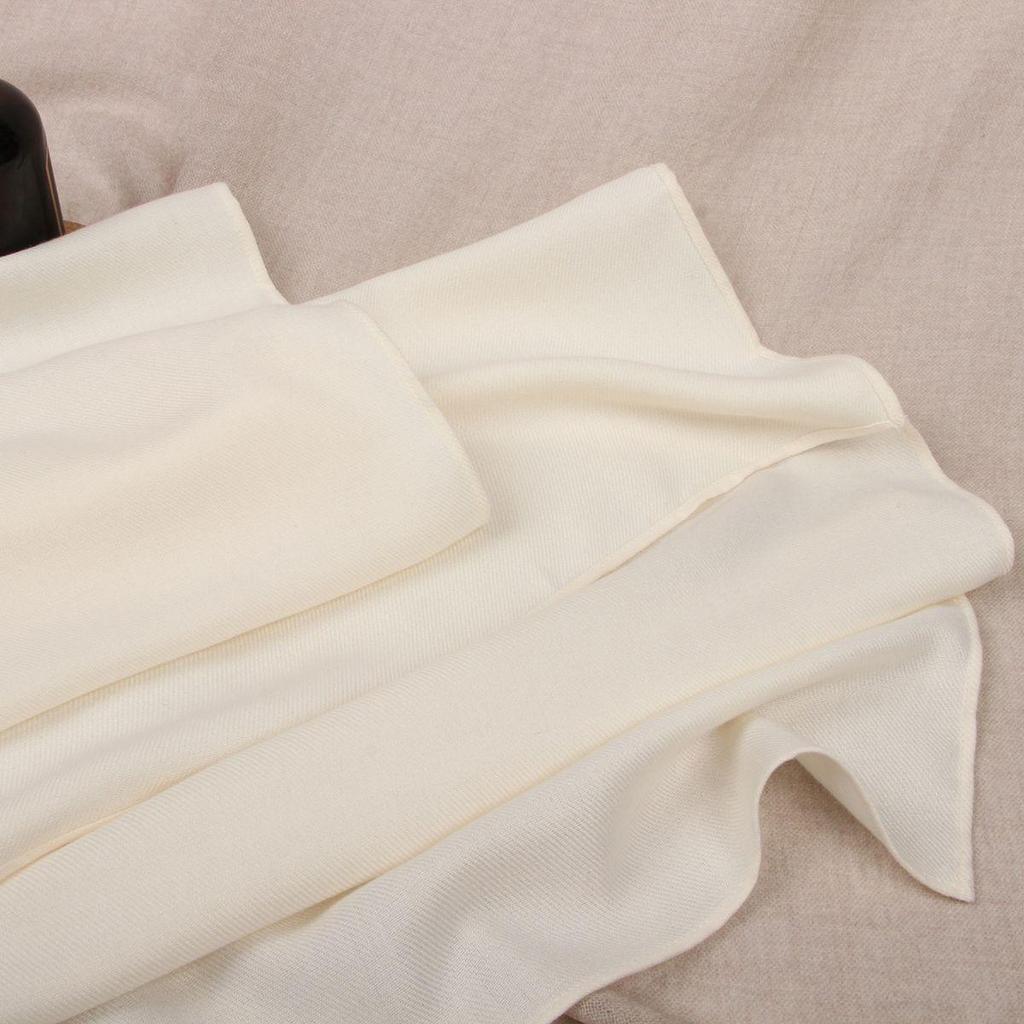 Pure White Medium-Thickness Soft Skin-Friendly Unisex Scarf Shawl