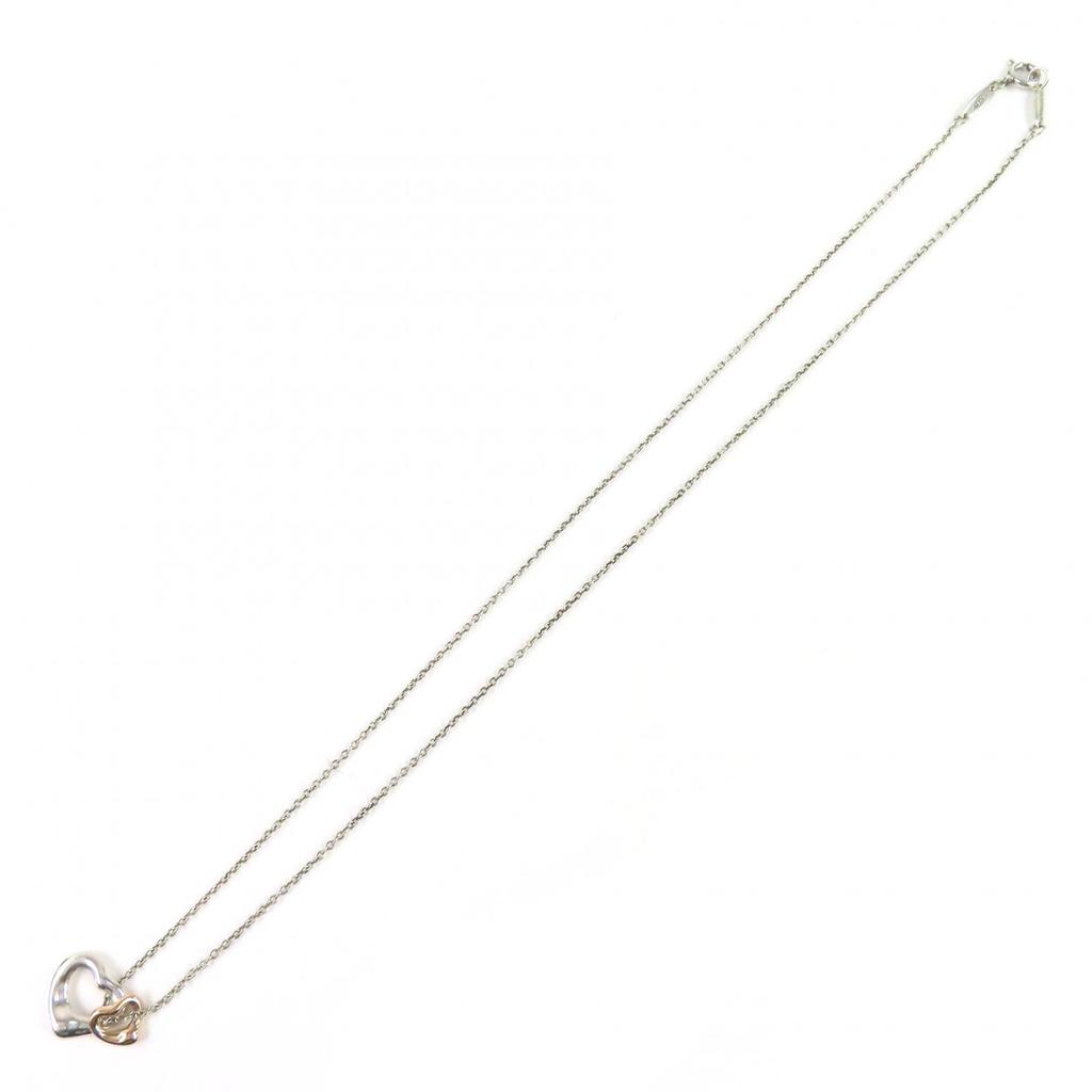 Great TIFFANY&Co. Necklace Double Open Heart Pendant Silver 925 Women Used