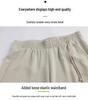Mom's Summer 2026 Ice Silk High-Waisted Cropped Wide-Leg Pants for Women - Thin, Casual, Chinese Style.