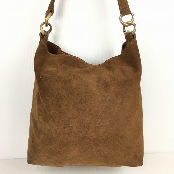 URSULA CONZEN Made in Italy Nubukleder Schultertasche Braun(GEBRAUCHT)