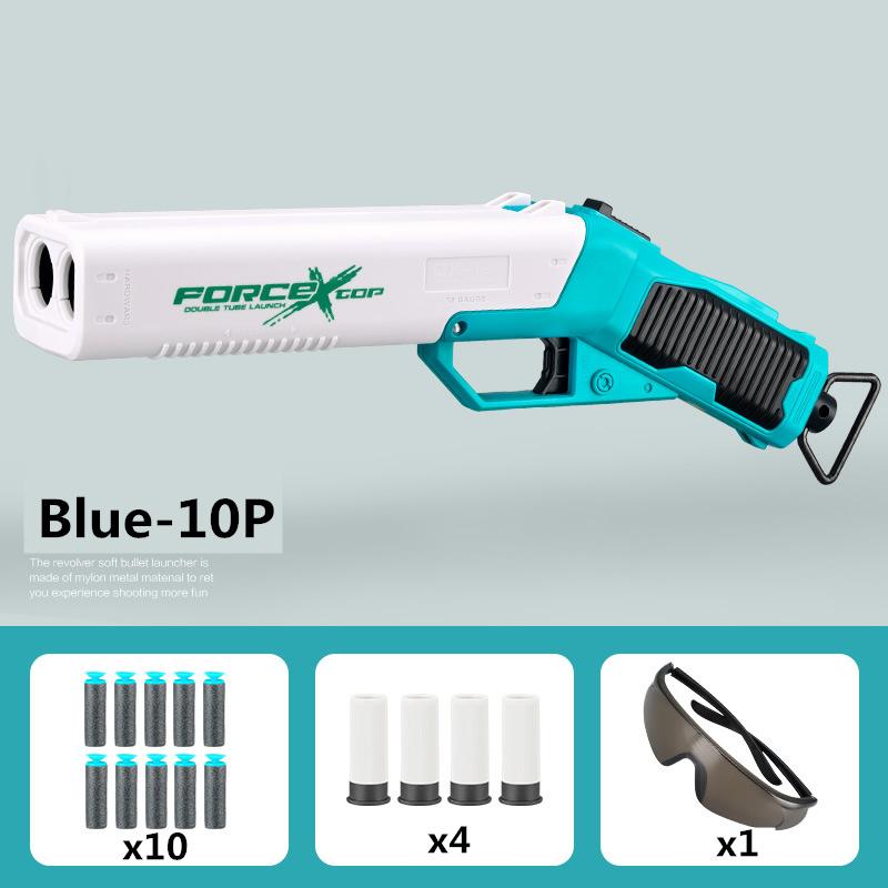 Punisher Double Barrel Throwing Shell Soft Ammo Gun Children's Boy Toy Gun Spray Gun Scattering Ammo Toy Gun