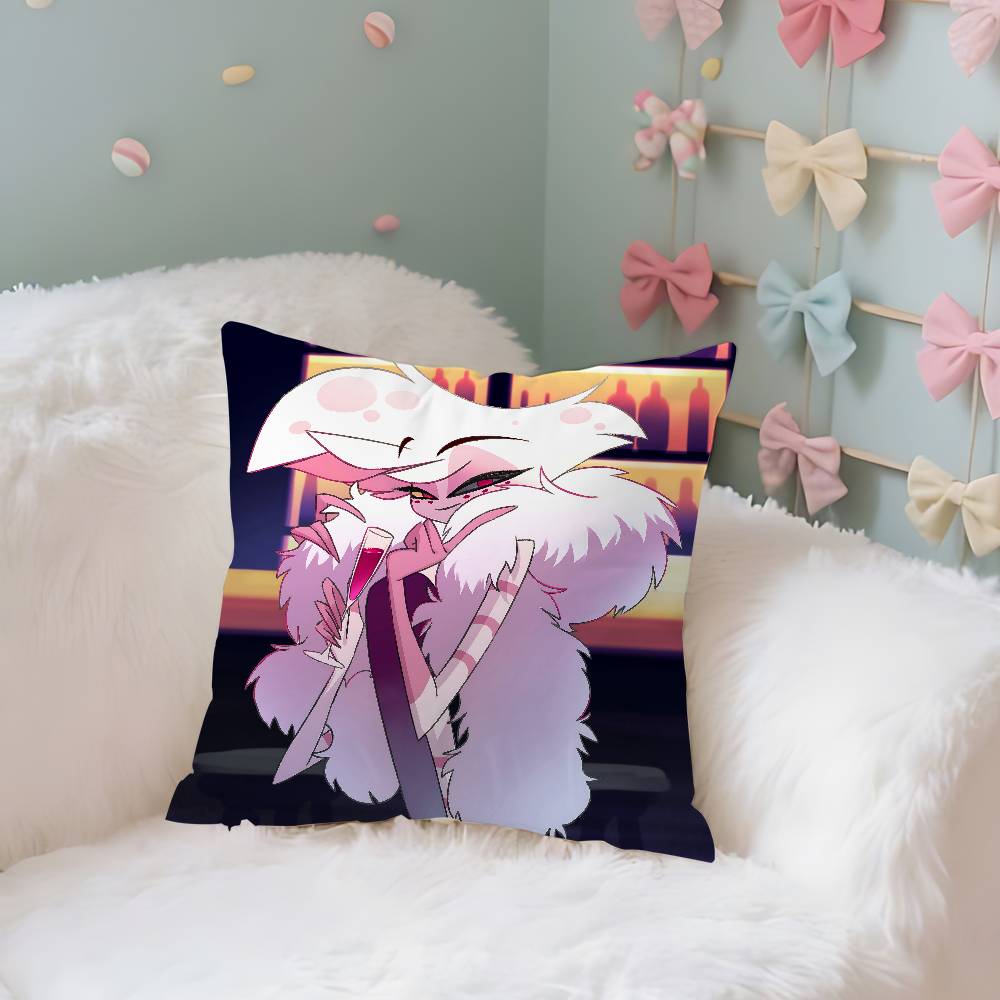 Classic H-Hazbin Hotels Cartoon Colorful Case Plush Fabric Soft Pillowcase Double Sided Print Cushion Cover Household Gifts