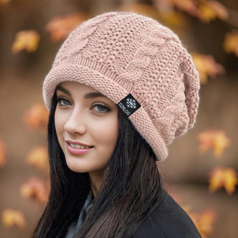 

Fashionable And Versatile Korean- Knitted Wool Hat For Large Head Circumferences One Size розовый