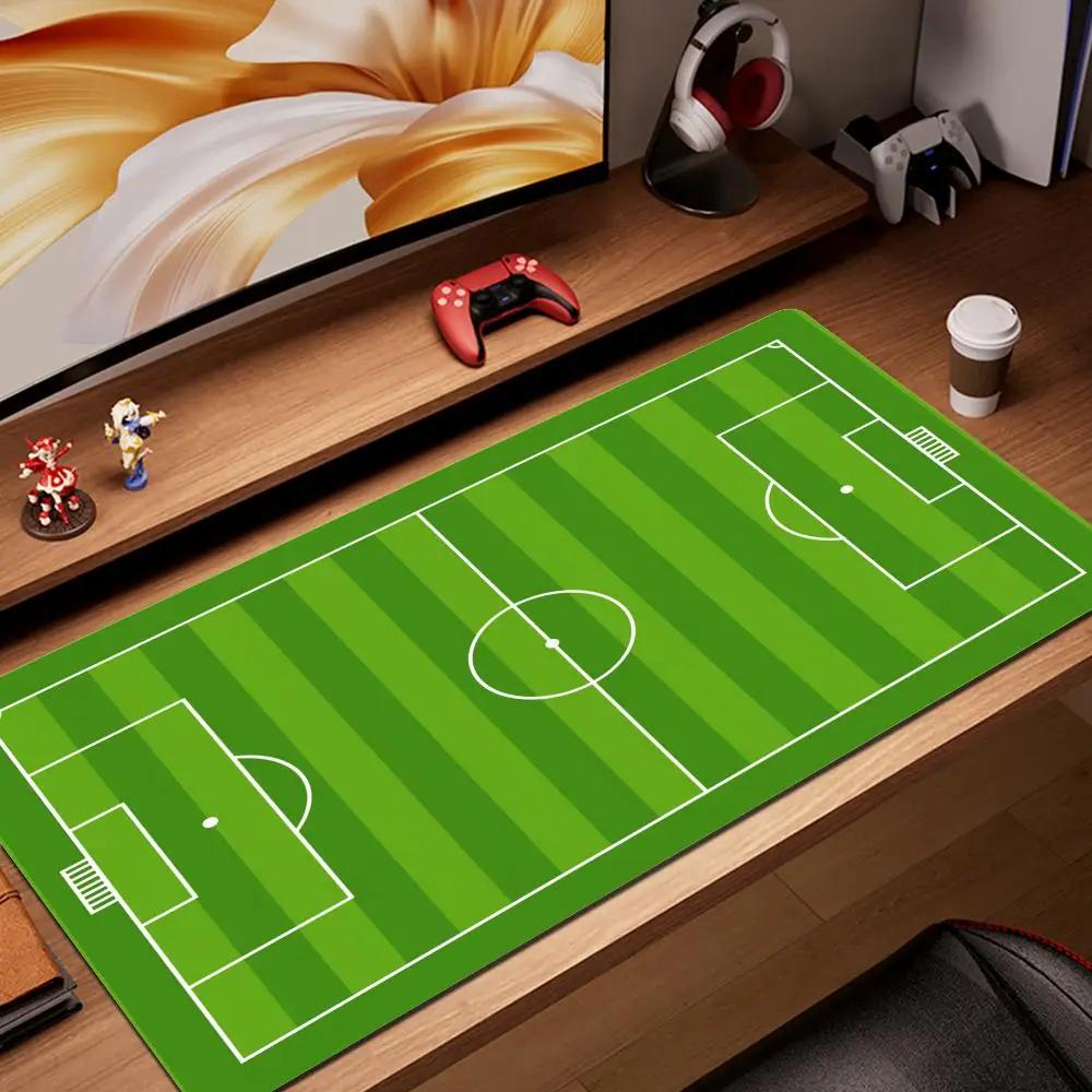 1pcs Soccer Field Print Large Stitched Edge Nonslip Gaming Desk Mat Mouse Pad