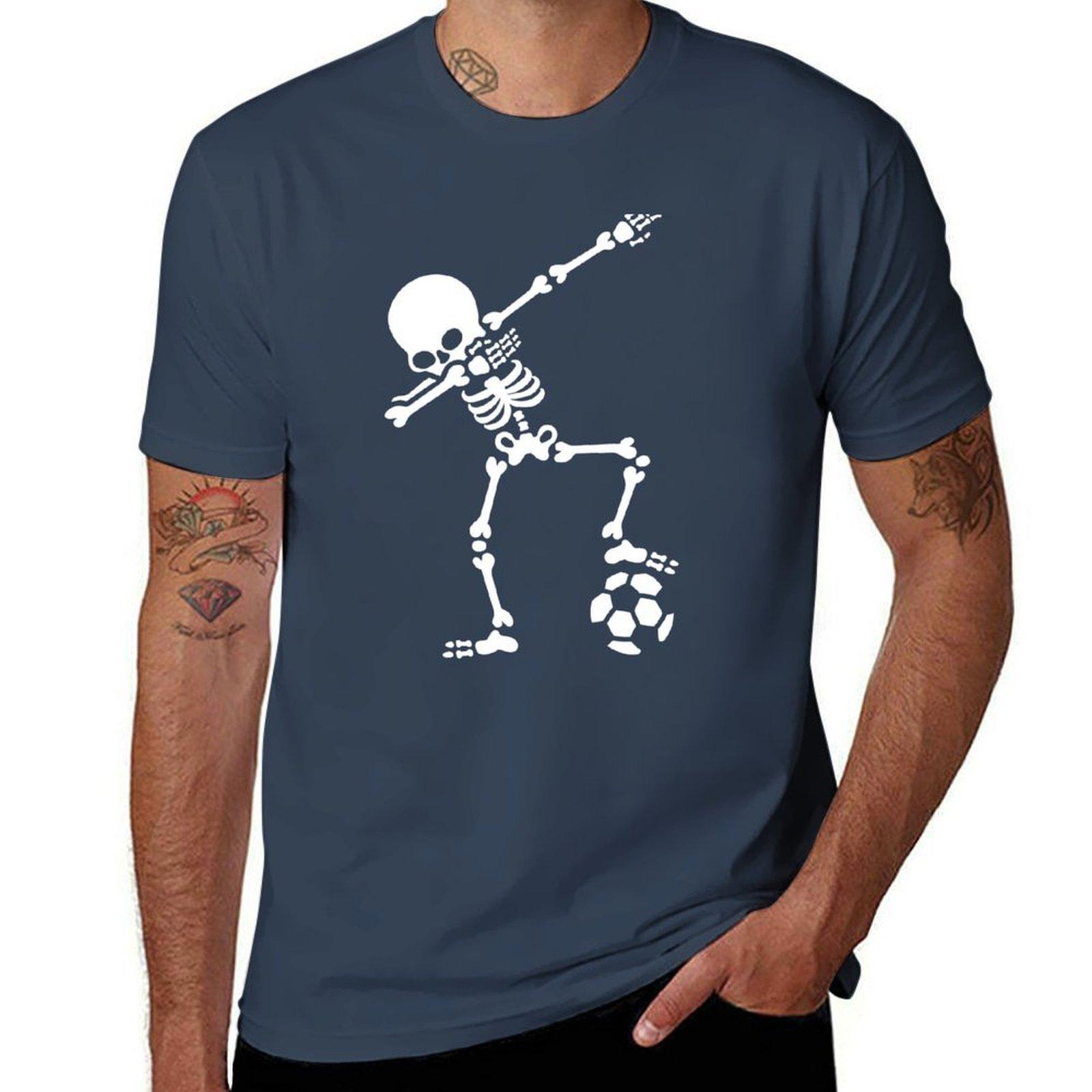 Dab Dabbing Skeleton Football (Soccer) Tshirt Casual Everyday Wear Tshirt S