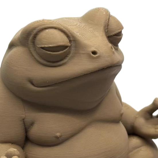 Zen Frog Ornament Frog Sitting In Meditation Figurine 3D Printed Desktop Frog Statue for Home Office Bookshelves Cabinet Decoration