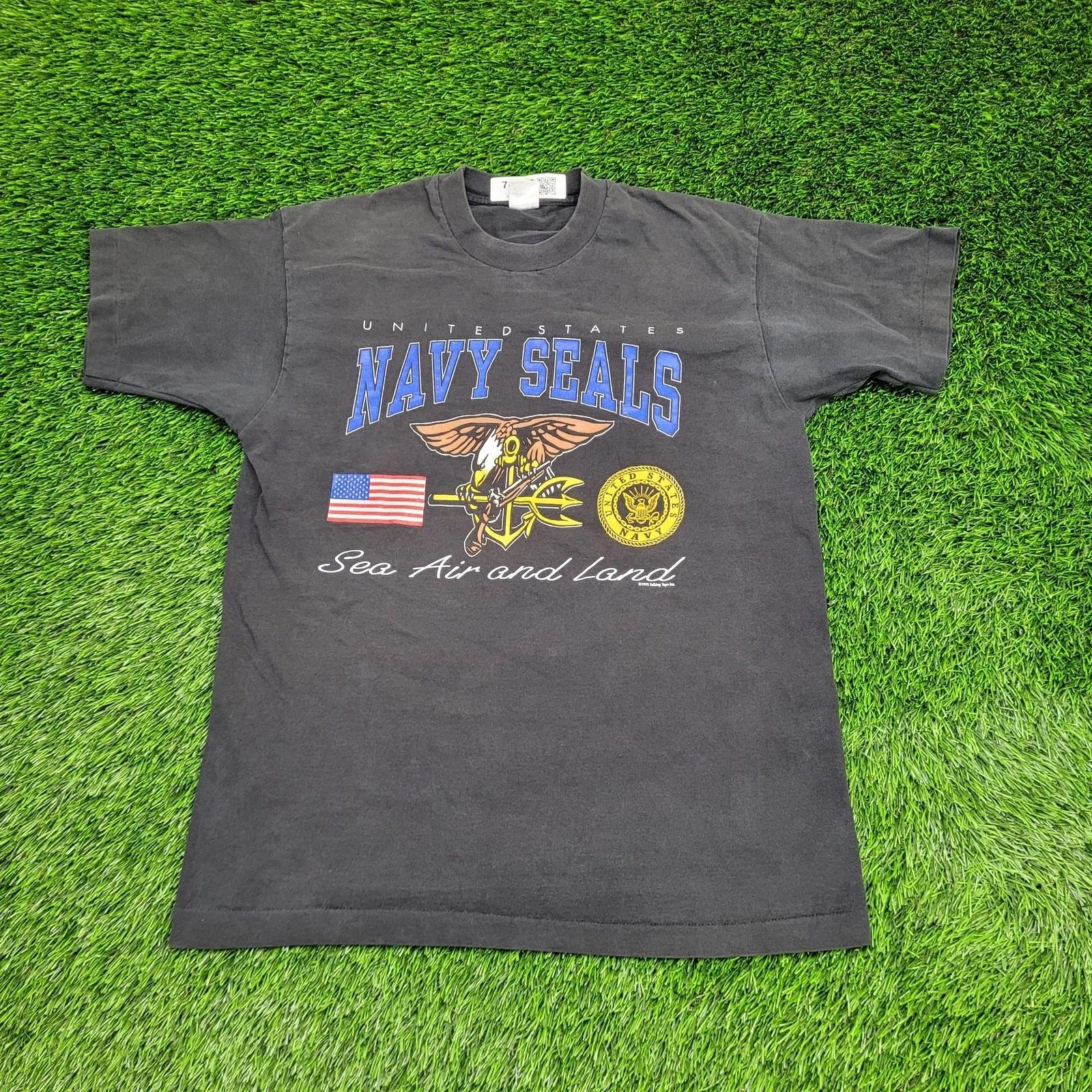 

Vintage 90s Navy-Seals Shirt M/L 20x28 Faded-Black S