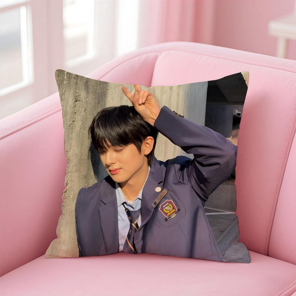 Hot Handsome Kpop KKim Min KKyu Cushion Cover Pillowcase Short Plush Invisible zipper Room Sofa Cushion Cover