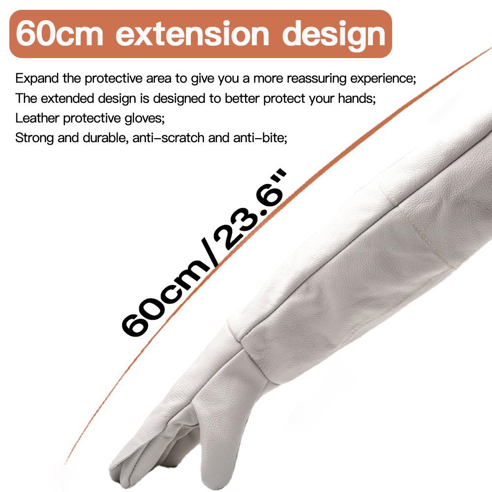 Nieuwe Anti-bijt Veiligheidsbijthandschoenen voor Vangen Hond Kat Reptiel Dier Ultra Lange Lederen Witte Huisdieren Grijpen Bijten Beschermhandschoen
