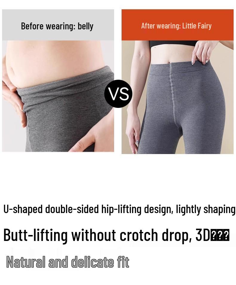 2025 New Style Gray Polka Dot Leggings - Women's Autumn/Winter Plush, Thick, Slimming Pantyhose