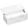 Coffee Table Height-Adjustable, Modern Living Room Table with Hidden Storage and 2 Drawers, High Gloss White