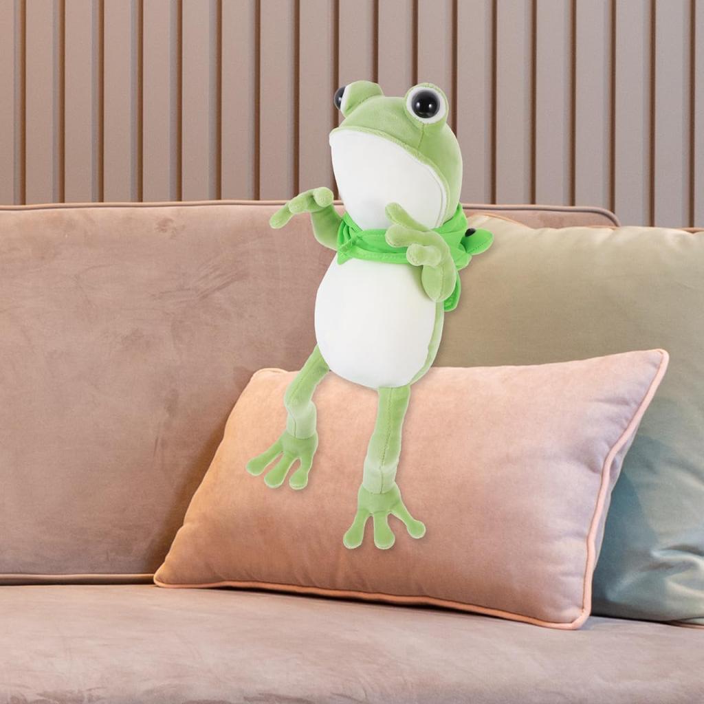 Vaguelly Cuddly Frog Plush Toy, Made with Fluffy and Cotton Materials, Soft and Cute Animal Doll, Perfect as a Sofa or Bed Cushion or Gift