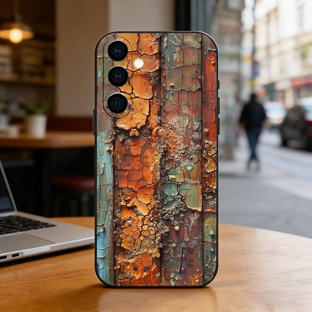 Industrial Style Retro Rusty Phone Case Black Silicone Soft For Samsung Galaxy A73,A72,A71,A70,A53,A52,A51
