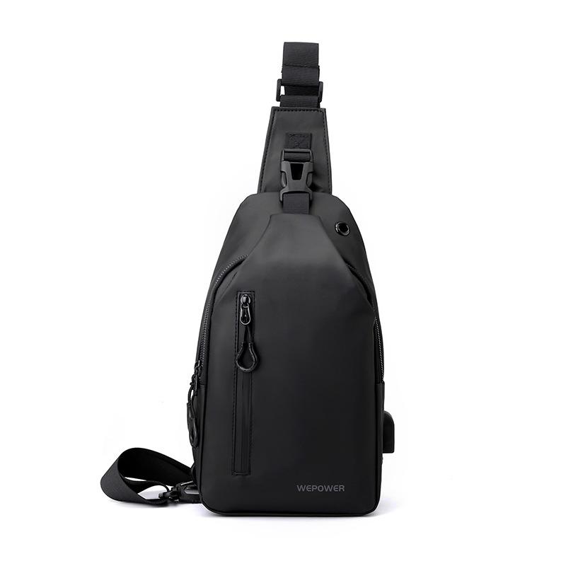 Men's Sling Bag Multi-Functional Chest Bag with Headphone Jack Modern Crossbody Bag for Phone & Essentials