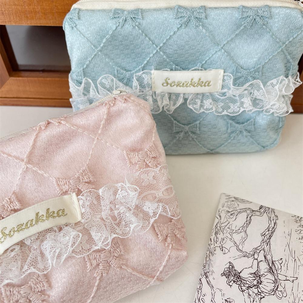 Multifunctional Coin Key Storage Pouch Lace Makeup Bag Portable Coin Purse  Travel