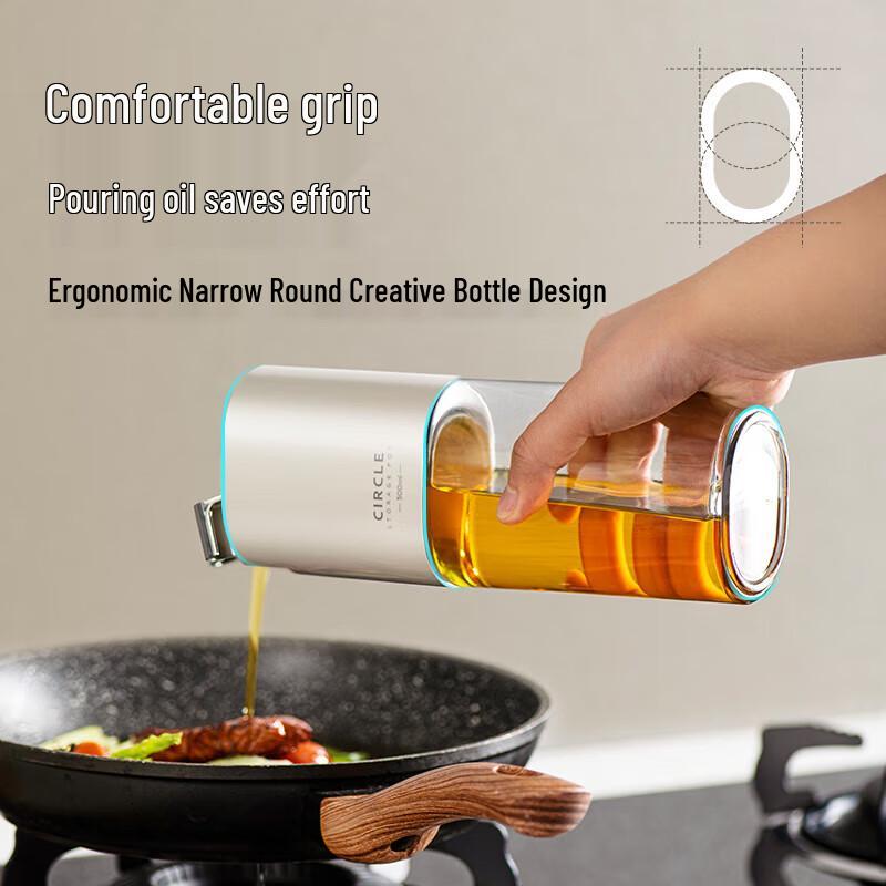 Automatic Gravity-Opening Glass Oil Dispenser
