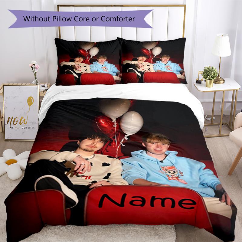 3pcs Custom Name Sam and Colby Bedding Set Duvet Cover Closure Includes 1 Duvet Cover & 2 Pillowcases, Soft and Comfortable for All Seasons.