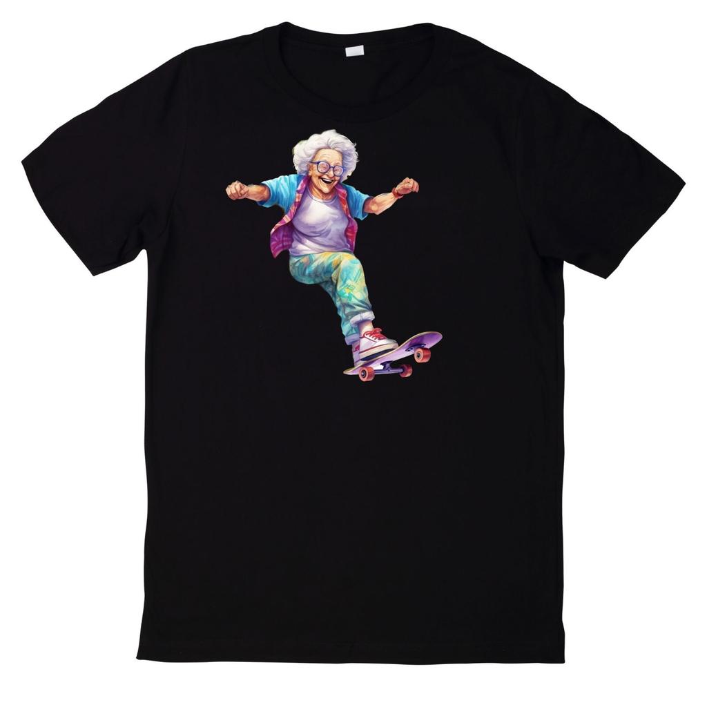 T-Shirt Verrücktes Oma Rentner Aquarell Motiv BaumwolleWird in neuem Fenster oder Tab geöffnet