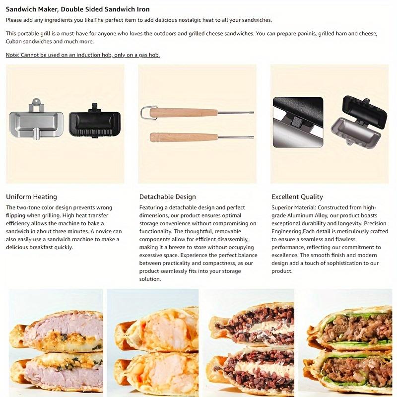 Non-stick Sandwich Pan, Aluminum, Double-sided Heating, Square