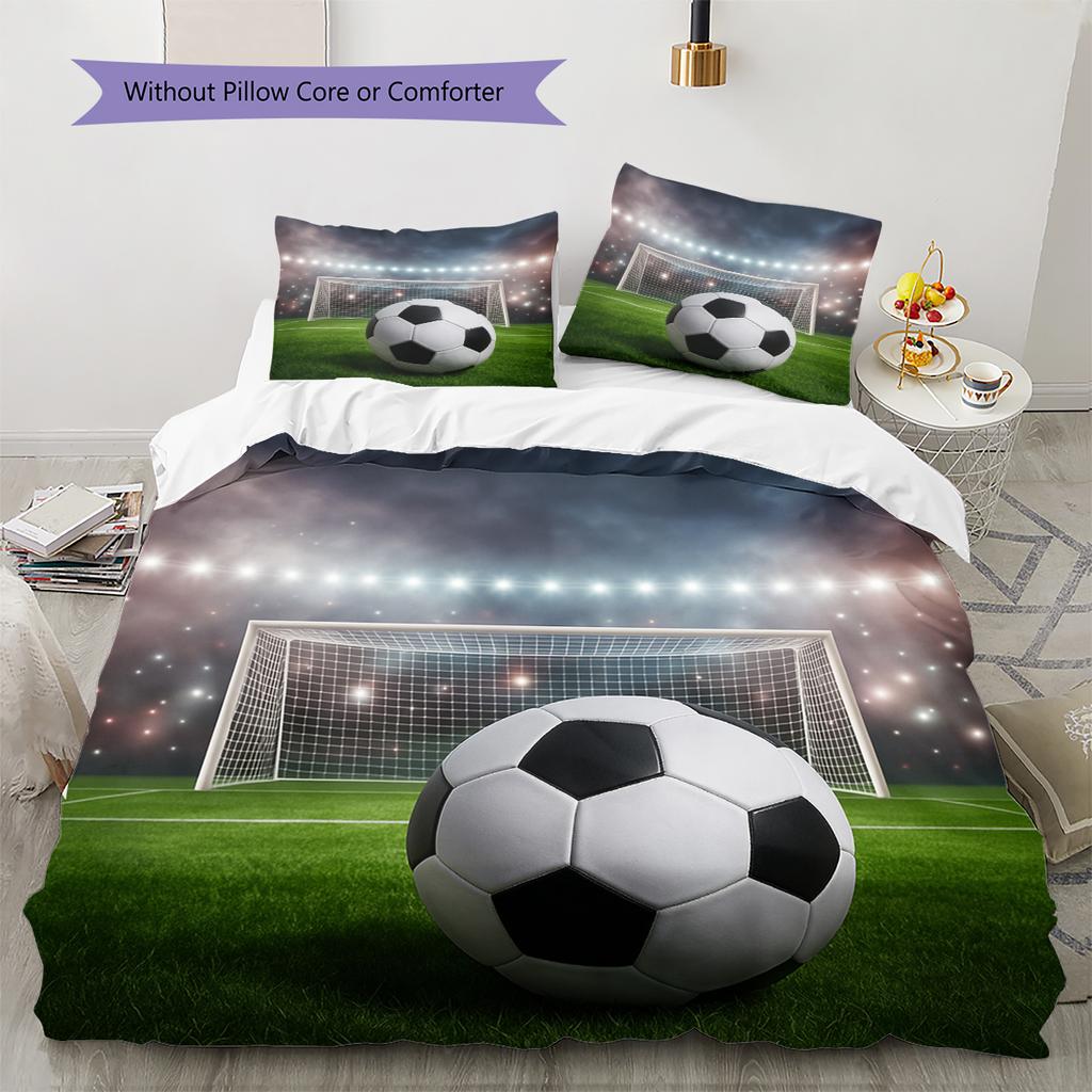 Set cu cuvertură și fețe de pernă cu model de desene animate Decorare casă Cadou de ziua de naștere (1 * husă de pilotă + 2 * fețe de pernă, fără miez)