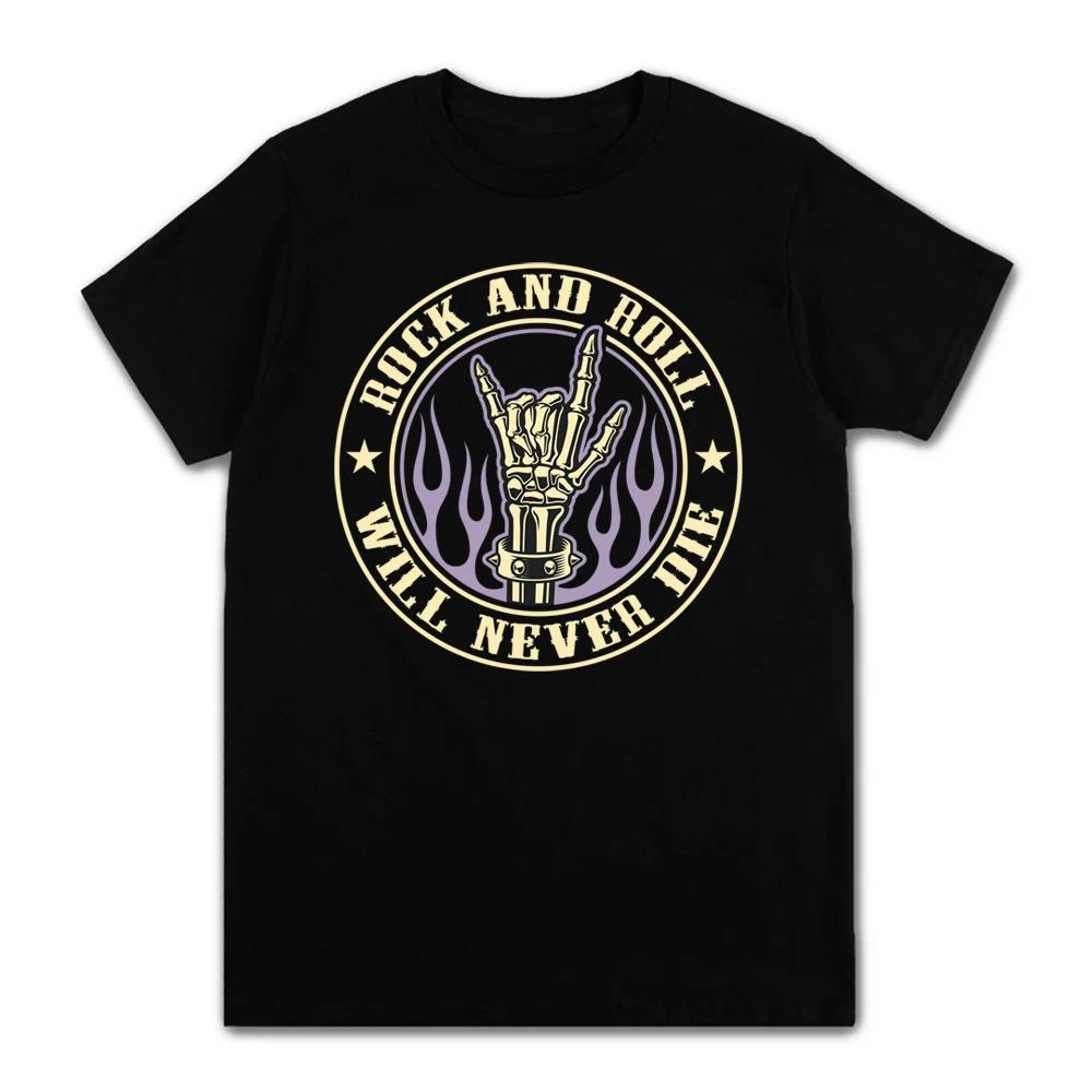 Rock And Roll Skeleton Hands T Shirt Skeleton Metal Fingers Shirt Funny Cool Halloween Men Graphic Tees Goth Unisex Streetwear L