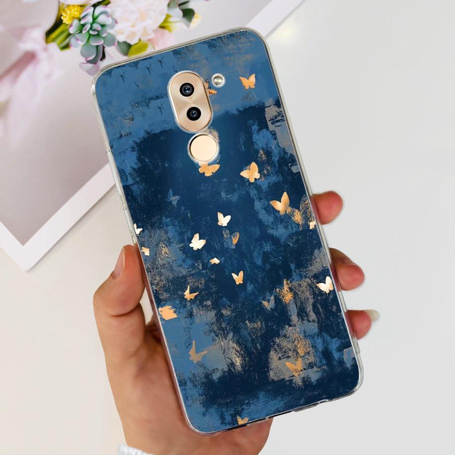 For Honor 6X Case BLN-AL10 BLL-L22 BLN-L21 Cover Fashion Flower Clear Silicone Soft Funda For Huawei Mate 9 Lite GR5 2017 Bumper