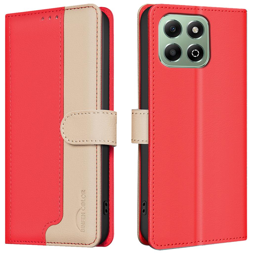 For Honor X6b 4G Wallet Case Splicing Color Leather Phone Cover