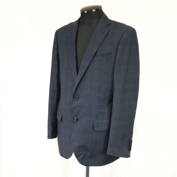 HILTON TIME GUABELLO Italian Fabric Tailored Blazer Men’s L Navy Check(USED)