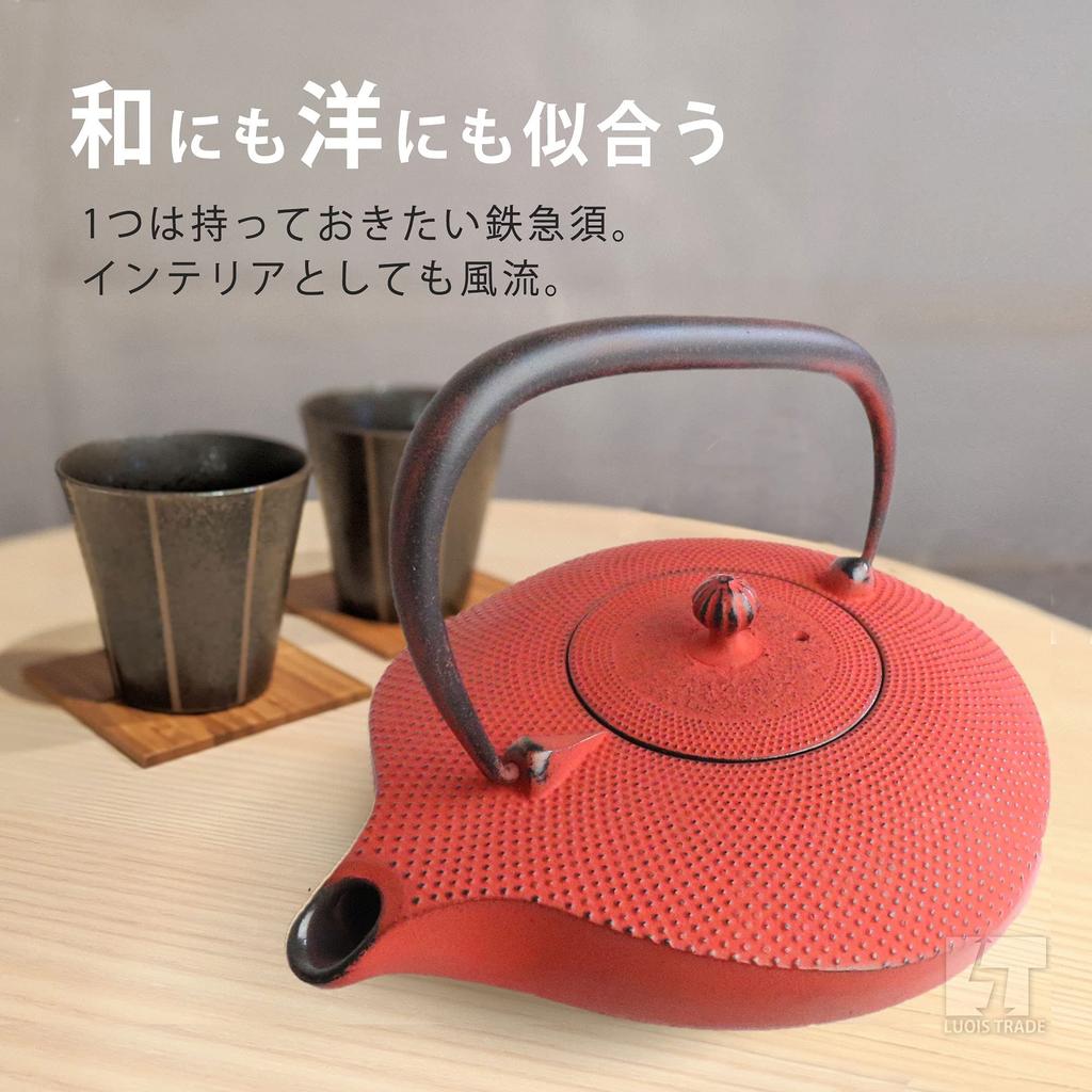 Oshu Nanbu Jernvare Tekanne Sørlig Stil Kawasemi Emaillert med Tesil Laget i Japan Jernkjel Jerntekann Stilig Gave Interiør Kopper 22 x