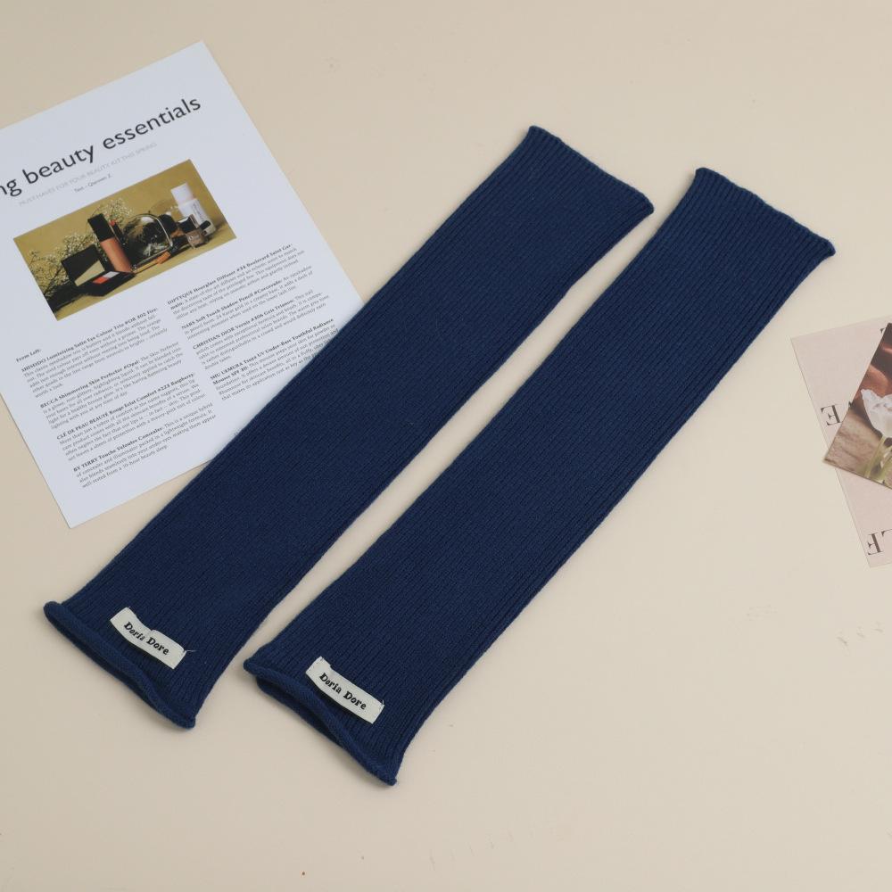 Manchons de Gants Tricotés pour Femmes Automne et Hiver Chaud Couleur Unie Manchons de Mains Demi-Doigts Laine Protège-Poignets Manches Fausse Manches Couvre-Bras