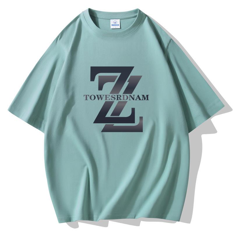 Z-Muster Herren Übergröße Locker Kurzarm T-Shirt 100% Baumwolle