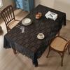 Elegant Black Lace Tablecloth - Durable Polyester, Solid Color, Versatile Shape for Thanksgiving & Holiday Decor, Easy Care, Square Shape