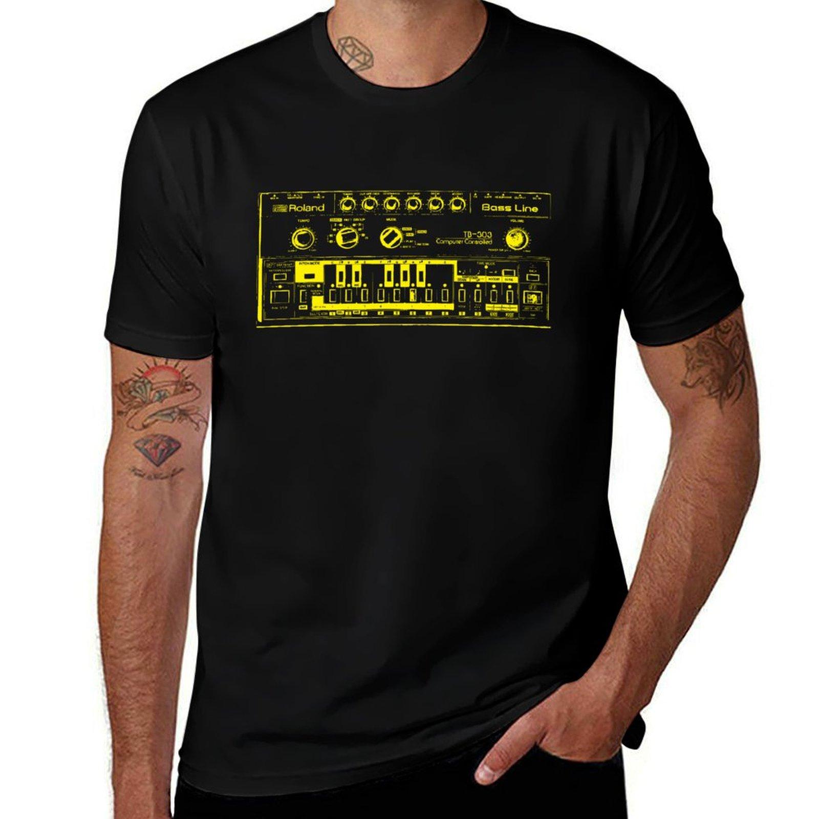 

Roland TB-303 Bass Line T-Shirt t shirt man luxury t shirt men 100% cotton luxury brand T-Shirt M